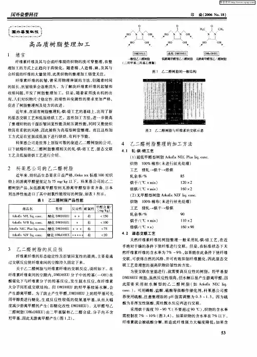 高品质树脂整理加工