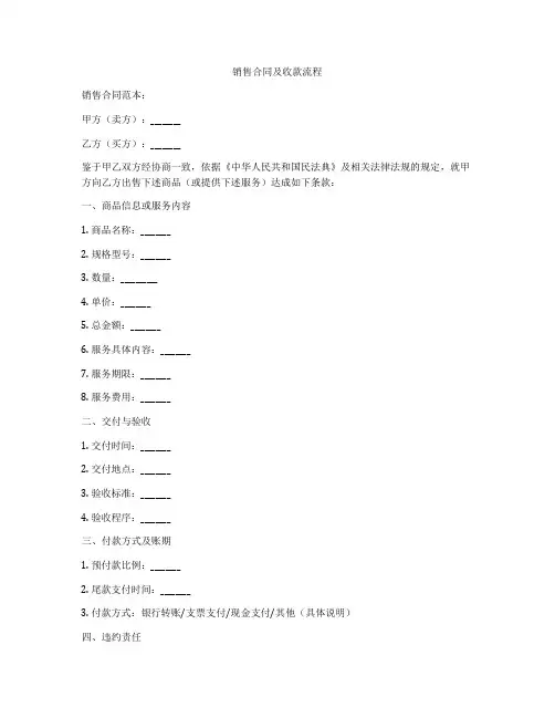 销售合同及收款流程