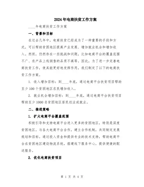2024年电商扶贫工作方案