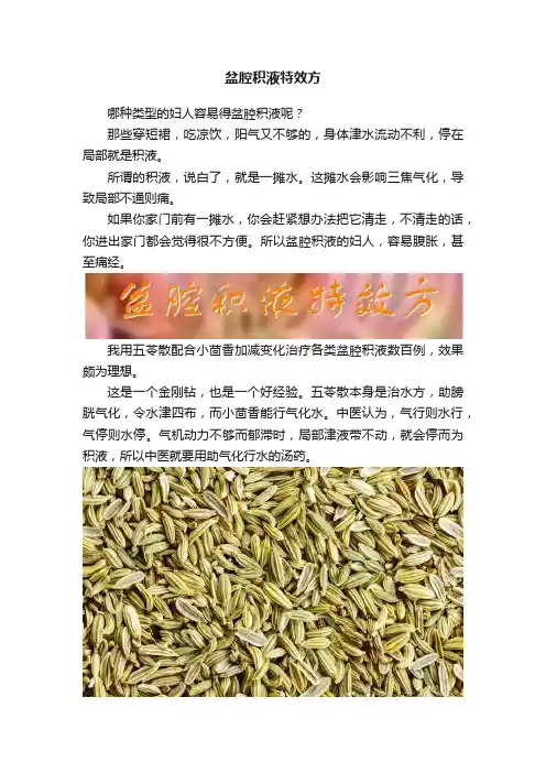 盆腔积液特效方