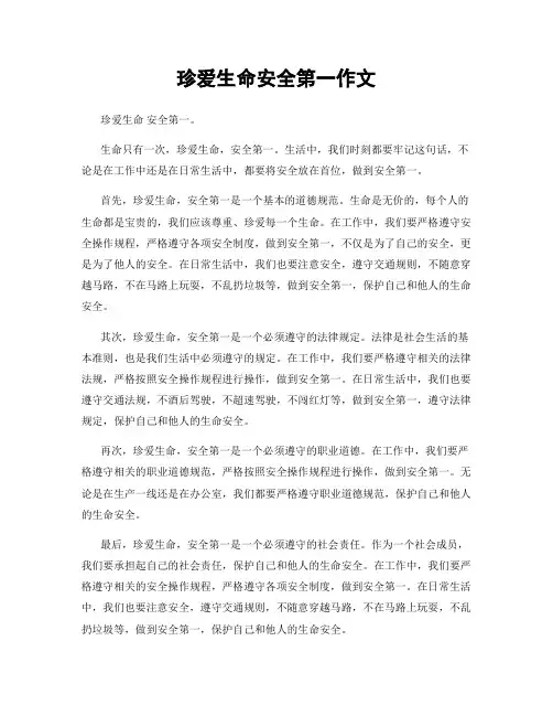 珍爱生命安全第一作文