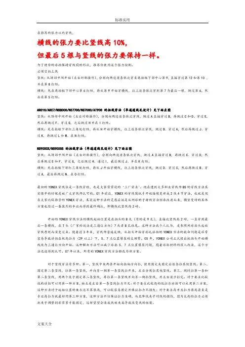 YY及胜利羽毛球拍穿线法(文字及图示)