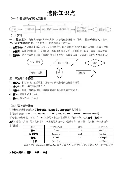 信息技术vb选修知识点