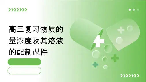 高三复习物质的量浓度及其溶液的配制课件