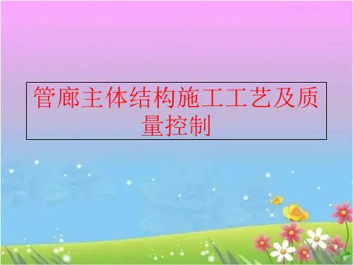 【精品】管廊主体结构施工工艺及质量控制ppt课件