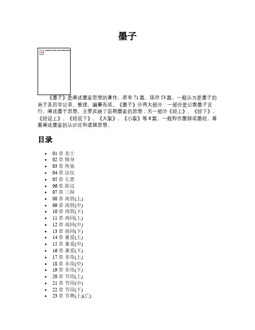 墨子【古籍精品原文】