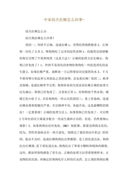 中亚幼犬拉稀怎么回事--幼犬拉稀怎么办