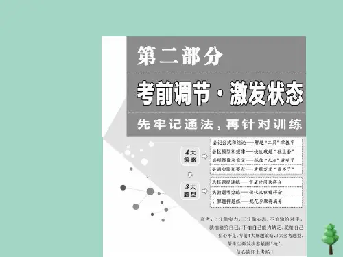 (江苏专用)2020高考物理二轮复习第二部分考前调节激发状态方法规律通晓高考4大解题策略课件