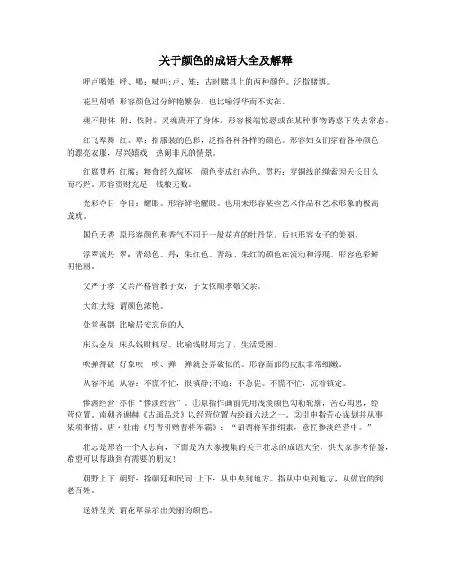 关于颜色的成语大全及解释