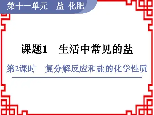 人教版9年级化学下册教学课件 第11单元 盐 化肥 课题1 第2课时 复分解反应和盐的化学性质
