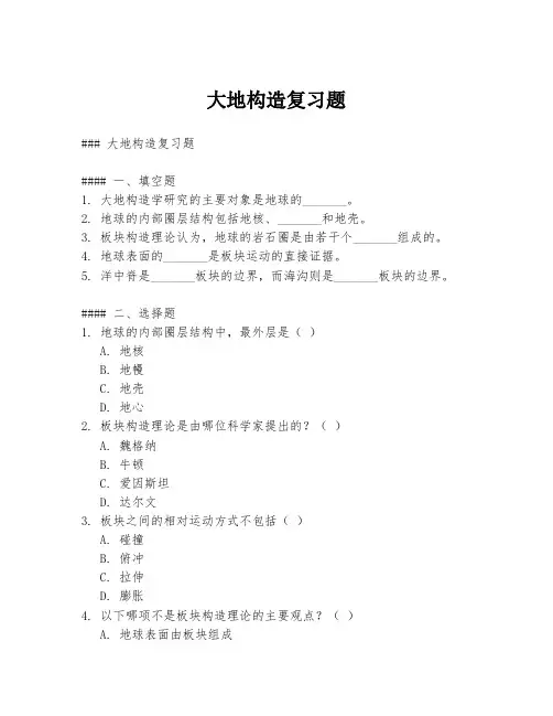 大地构造复习题