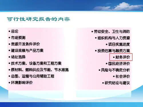 工程项目财务评价概述PPT96页