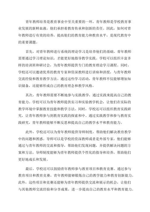 对青年教师培养的方法和途径的探索