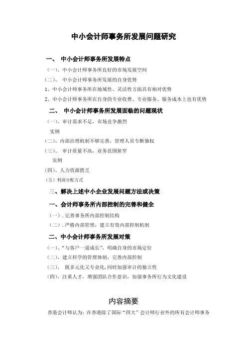中小会计师事务所论文(格式未改)