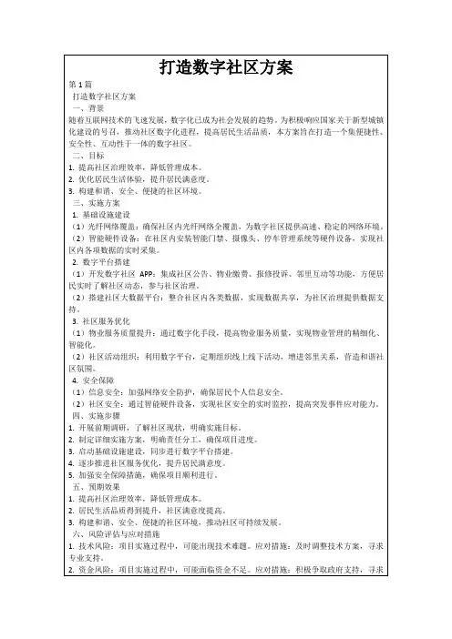 打造数字社区方案