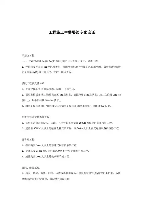 工程施工中需要的专家论证