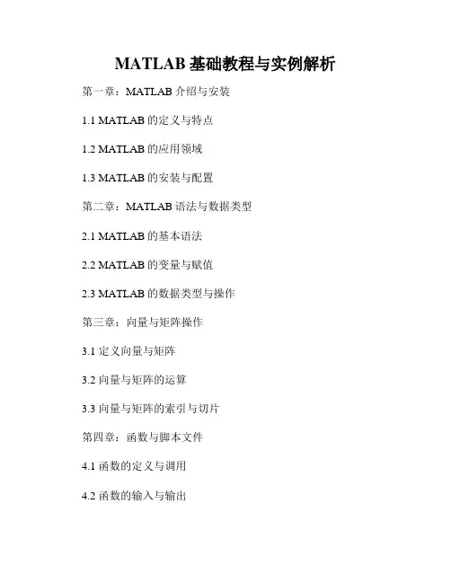 MATLAB基础教程与实例解析
