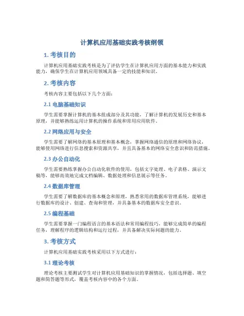 计算机应用基础实践考核纲领