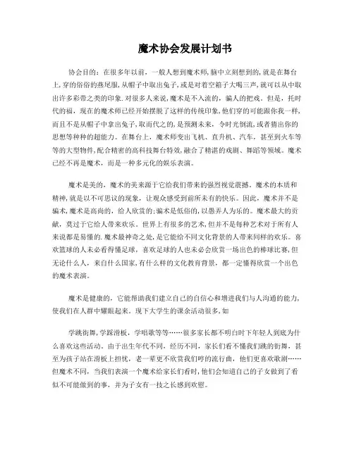 魔术协会发展计划书【最新范本模板】