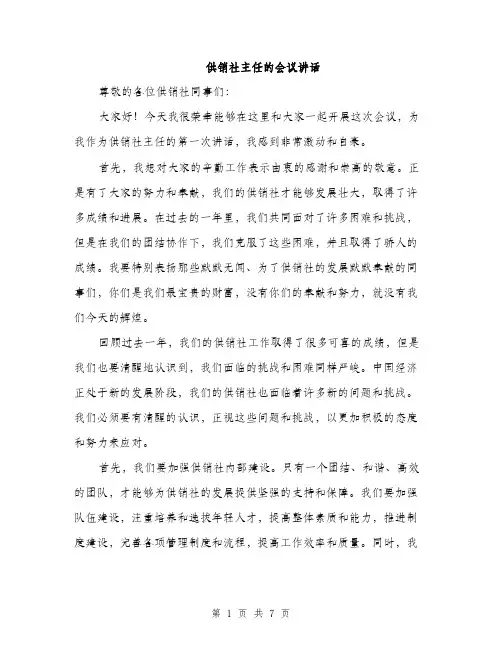 供销社主任的会议讲话（3篇）