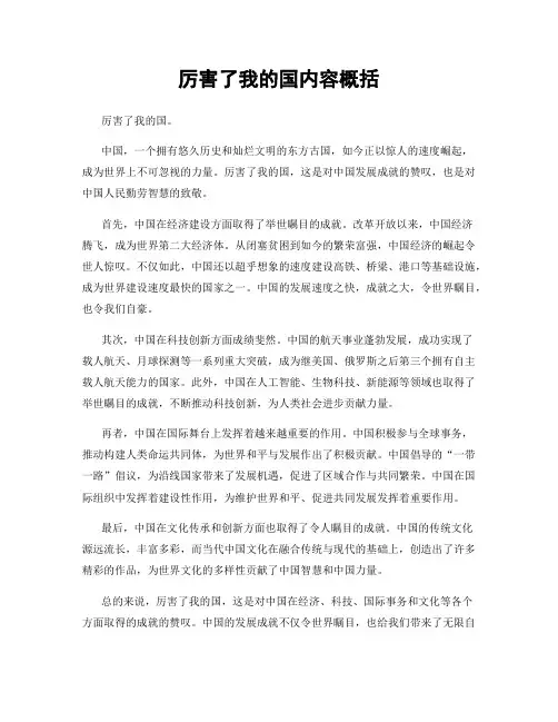 厉害了我的国内容概括