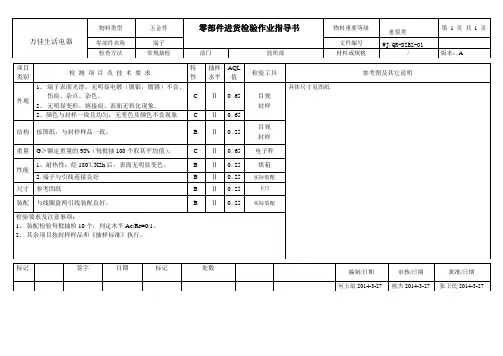 端子检验标准