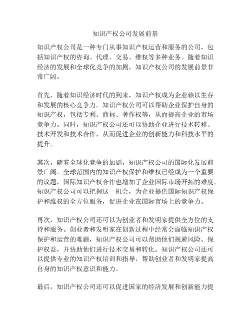 知识产权公司发展前景