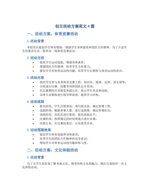 创建活动方案范文4篇