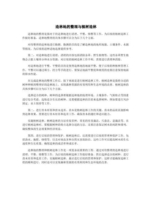 造林地的整理与植树造林
