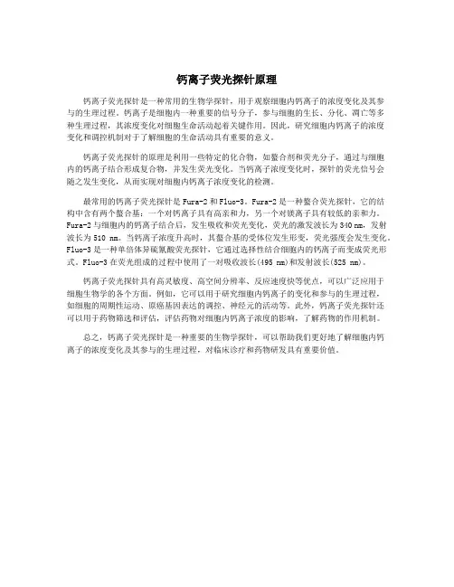 钙离子荧光探针原理