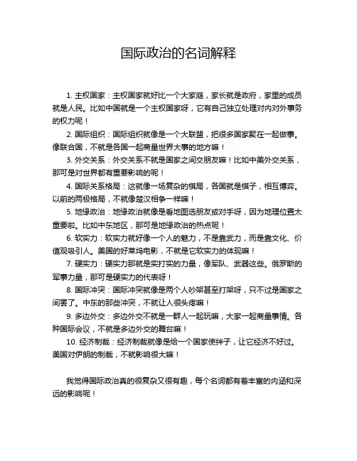 国际政治的名词解释