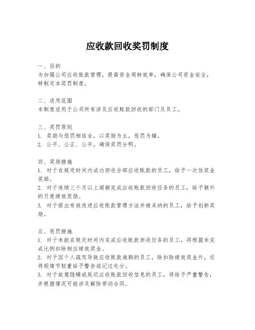 应收款回收奖罚制度