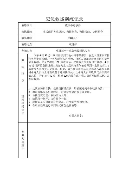 施工现场应急救援演练记录-2