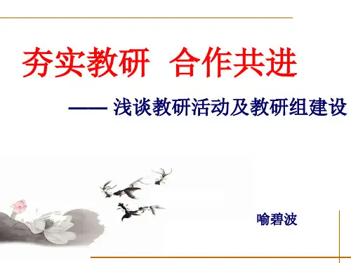 教研活动和教研组文化建设