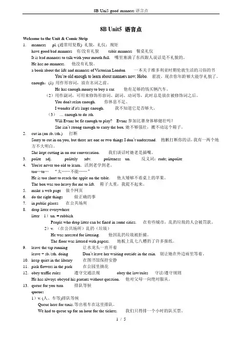 8B-Uni5-good-manners语言点