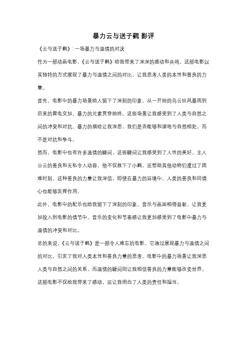 暴力云与送子鹳 影评