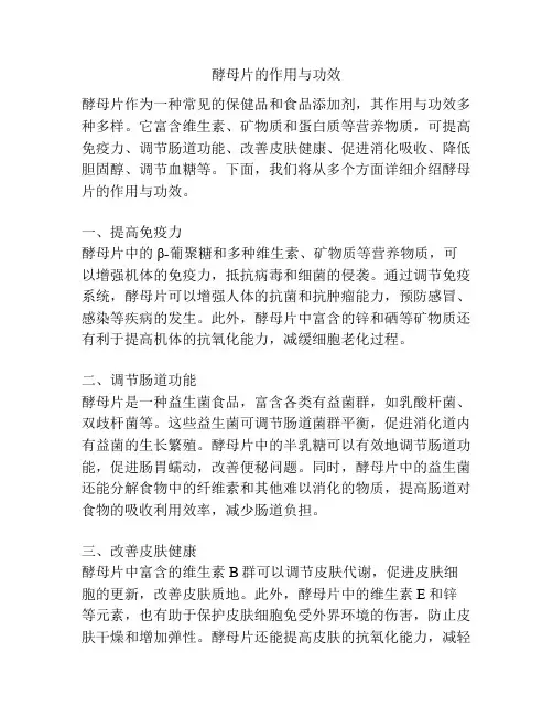 酵母片的作用与功效