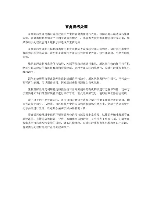 畜禽粪污处理