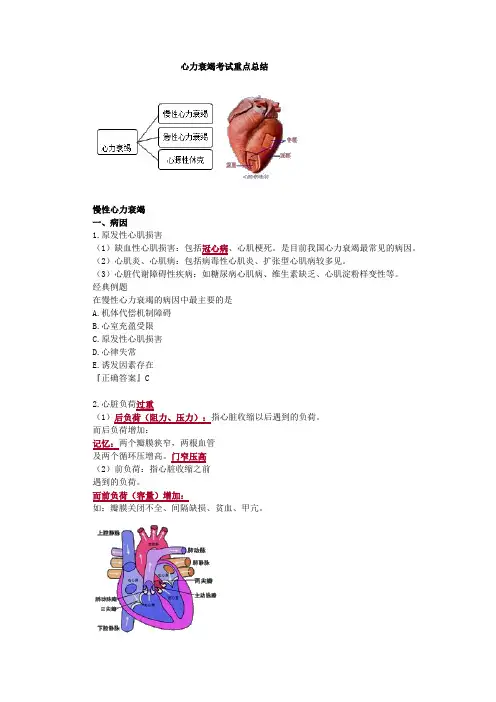 心力衰竭考试重点总结