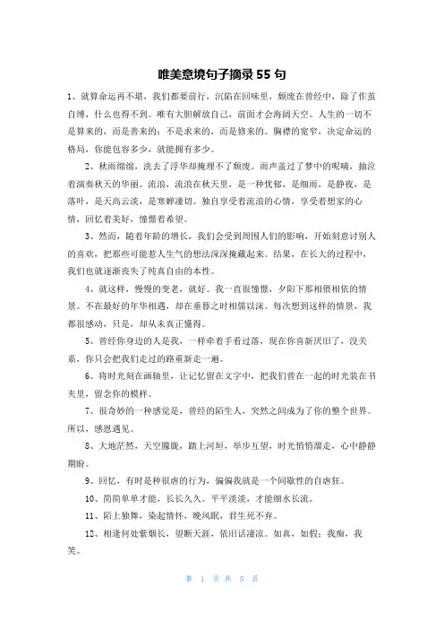 唯美意境句子摘录55句