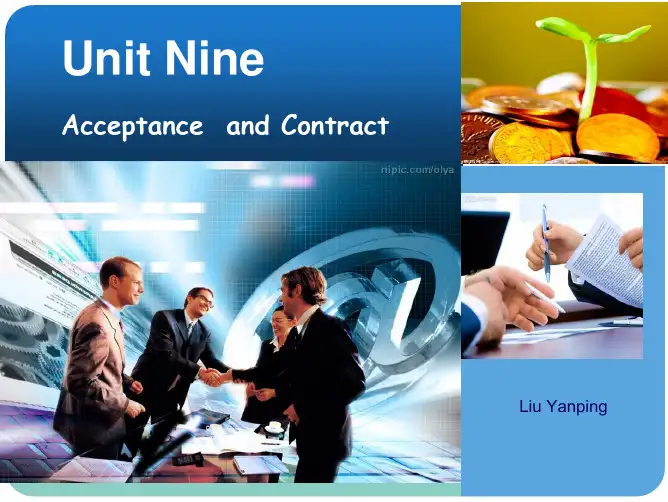 unit 9 Acceptance and Contract外贸英语函电教程