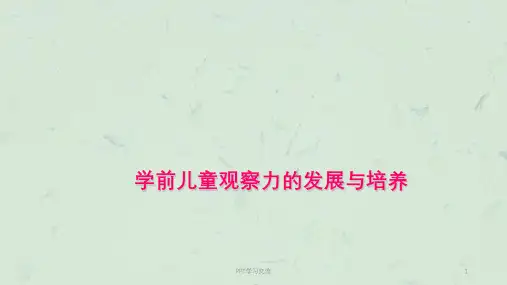 儿童观察力的培养ppt课件