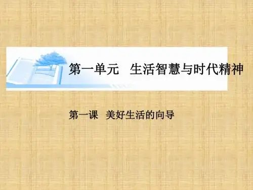 【金版学案】(广东专版)高考政治总复习(深化拓展+易错点拨)第一课 美好生活的向导名师课件 新人教版必
