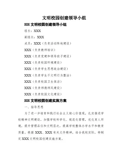 文明校园创建领导小组