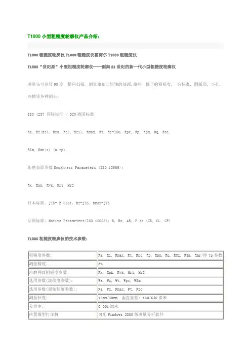 T粗糙度轮廓仪
