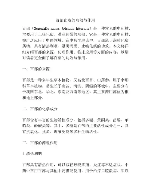 百部止咳的功效与作用