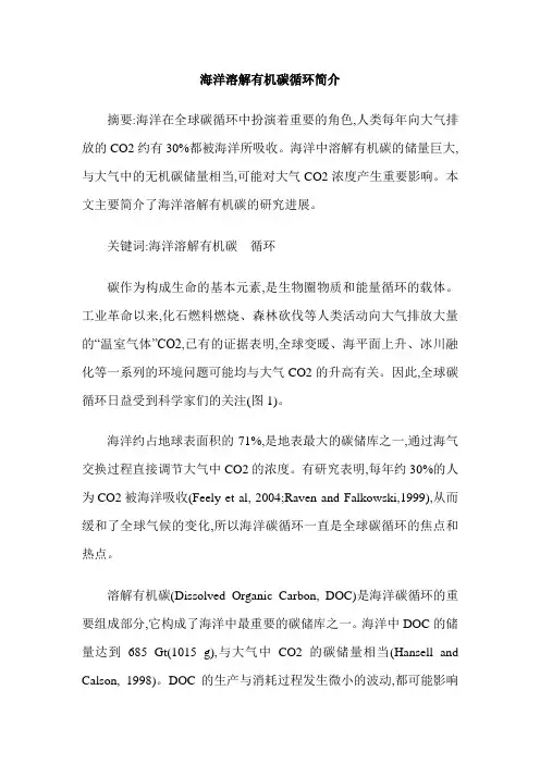 海洋溶解有机碳循环简介