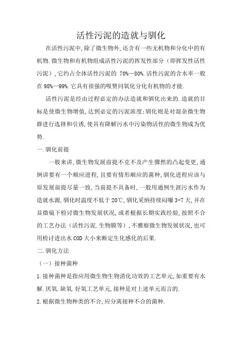 活性污泥的培养与驯化