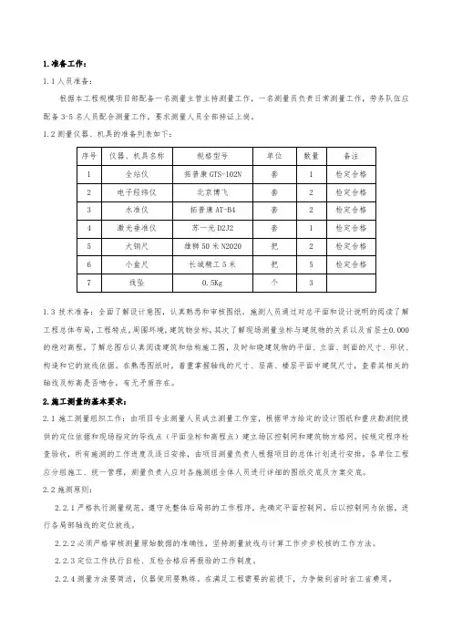 测量技术交底