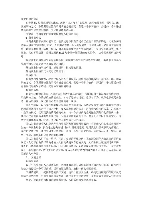 商业街调查报告